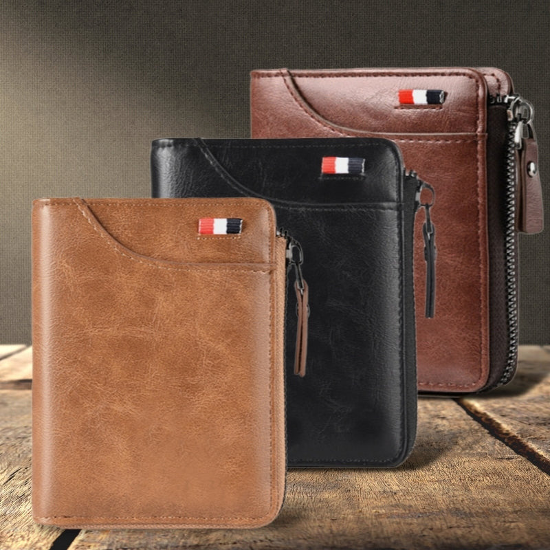 Newly Fossy Multi-functional RFID Blocking Waterproof Durable PU Leather Wallet