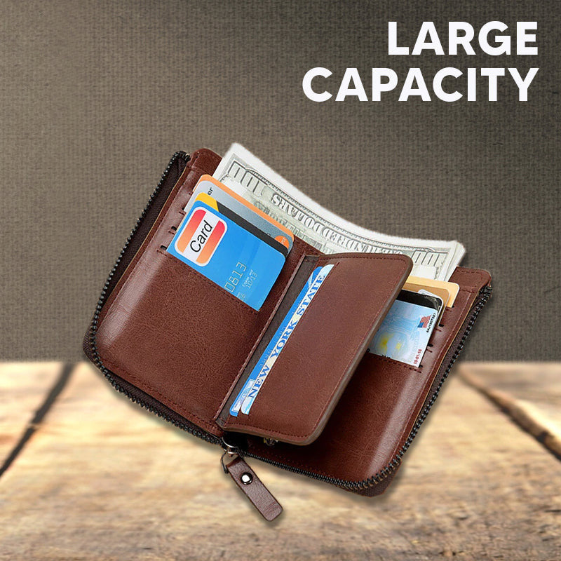 Newly Fossy Multi-functional RFID Blocking Waterproof Durable PU Leather Wallet
