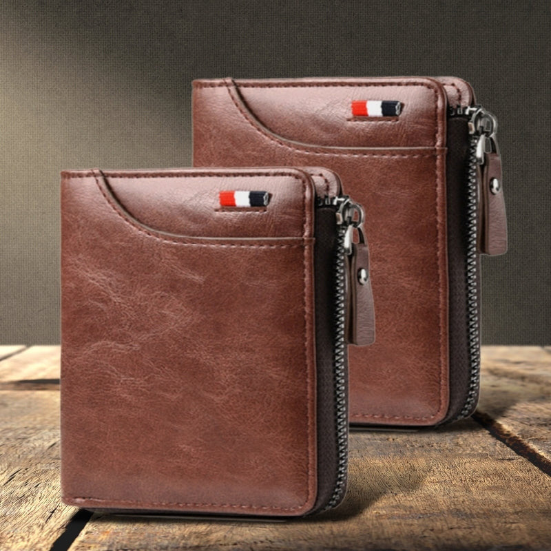 Newly Fossy Multi-functional RFID Blocking Waterproof Durable PU Leather Wallet