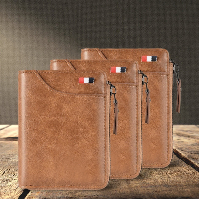Newly Fossy Multi-functional RFID Blocking Waterproof Durable PU Leather Wallet