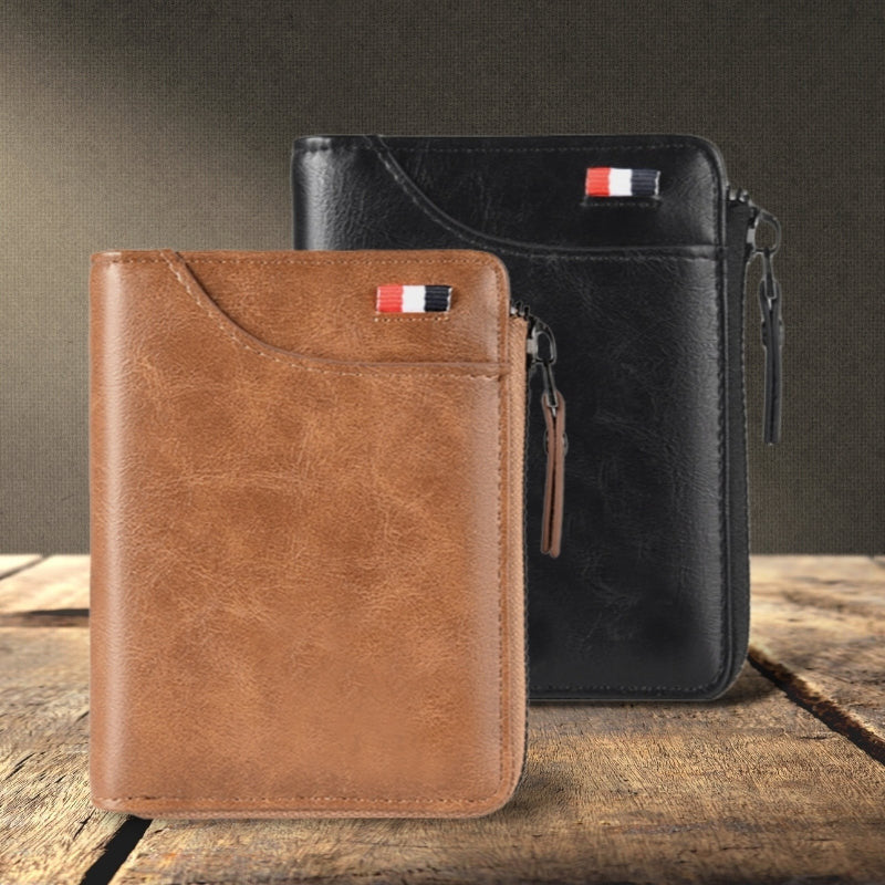 Newly Fossy Multi-functional RFID Blocking Waterproof Durable PU Leather Wallet