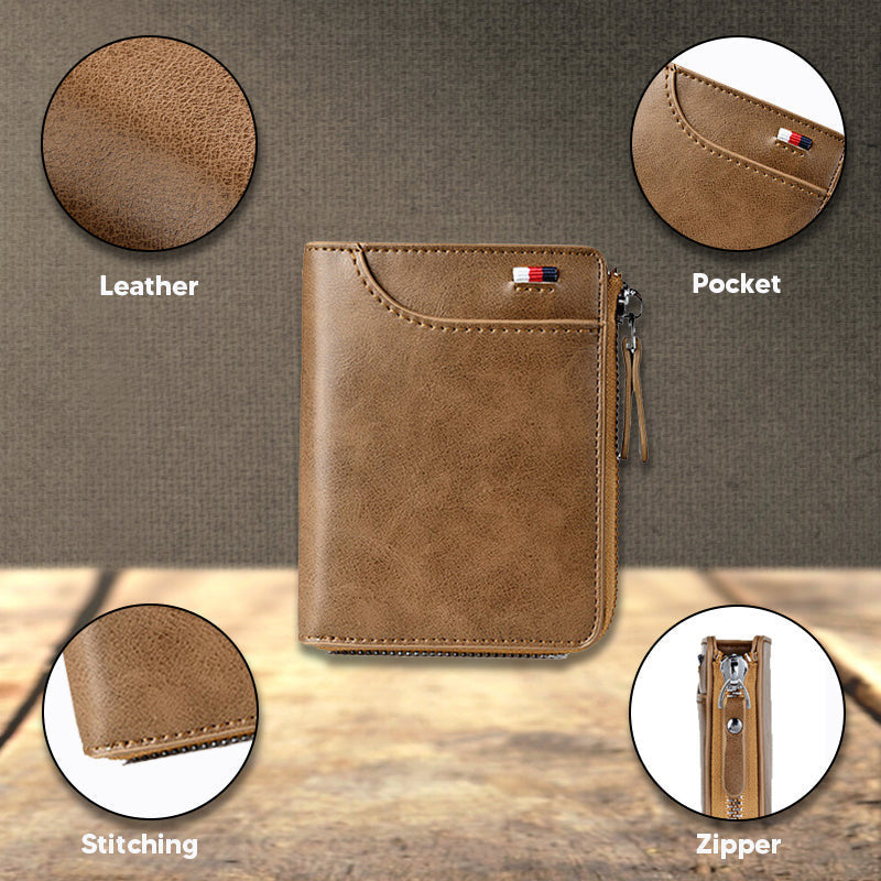 New Fossy Multi-functional RFID Blocking Waterproof Durable PU Leather Wallet